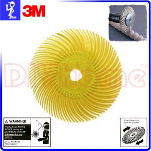3M 旋風拋光輪 80# 鵝黃 3〞(75mm) Radial Bristle Disc