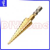 鍍鈦高速鋼HSS階梯鑽頭.圓穴鑽 3-13mm(六角柄6.35mm)